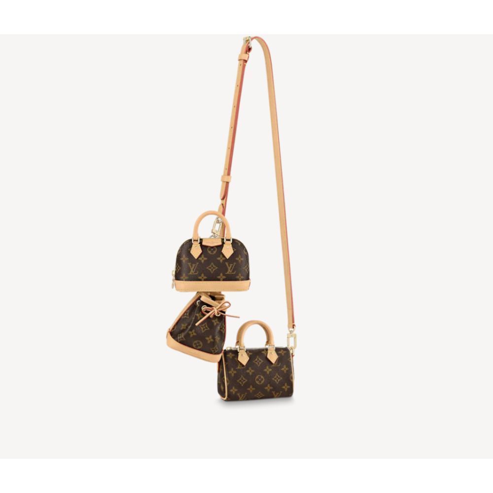 ββ Louis Vuitton Trio Mini Cones Monogram 3-bag Set charms Speedy Alma Noe NEW - Picture 1 of 16